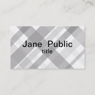 carte de visite gris plaid et blanc double face