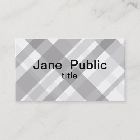 carte de visite gris plaid et blanc double face (Devant)