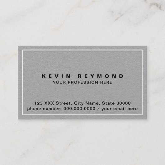 Carte de visite gris Premium uniquement (Devant)