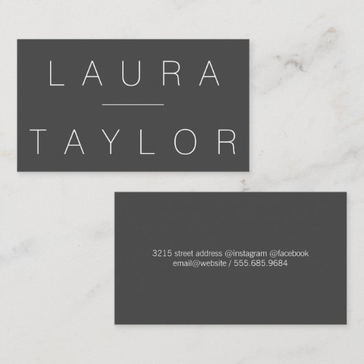Carte De Visite Gris professionnel (Devant / Derrière)