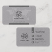 Carte de visite gris professionnel avec logo (Devant / Derrière)
