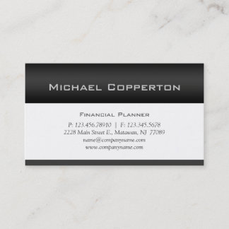 Carte De Visite Gris professionnel de planificateur financier de