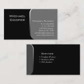 Carte De Visite Gris professionnel de planificateur financier de (Devant / Derrière)