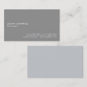 Carte De Visite Gris professionnel élégant moderne de Minimalistic (Devant / Derrière)