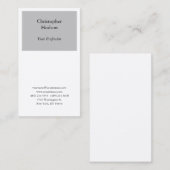 Carte De Visite Gris professionnel et blanc clair haute soie (Devant / Derrière)