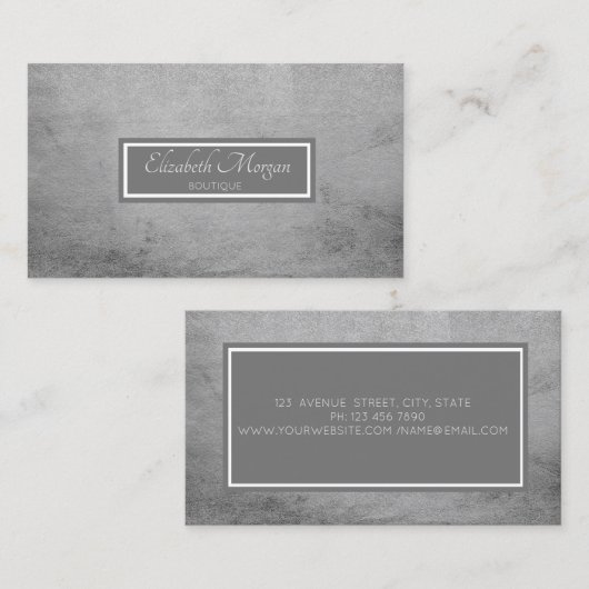 Carte De Visite Gris professionnel moderne, Cadre (Devant / Derrière)