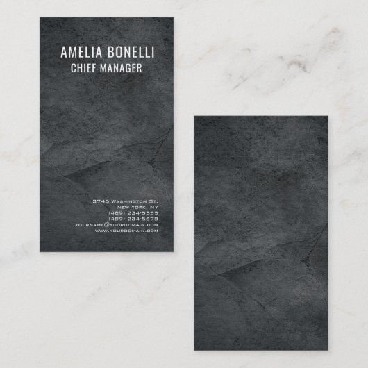 Carte De Visite Gris professionnel moderne simple (Devant / Derrière)