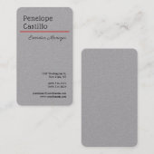 Carte De Visite Gris Professionnel Moderne Simple Design (Devant / Derrière)