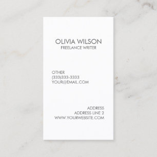 Carte De Visite Gris propre simple et blanc professionnels