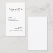 Carte De Visite Gris propre simple et blanc professionnels (Devant / Derrière)