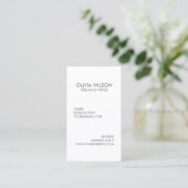 Carte De Visite Gris propre simple et blanc professionnels (Debout devant)