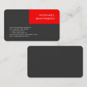 Carte de visite gris rayé rouge  gris rayé (Devant / Derrière)