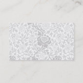 Carte De Visite Gris Retro Floral Damask (Dos)
