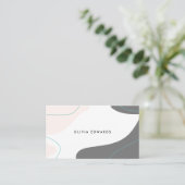 Carte De Visite Gris rose pastel moderne turquoise abstrait (Debout devant)