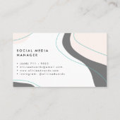 Carte De Visite Gris rose pastel moderne turquoise abstrait (Dos)