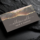 Carte De Visite Gris Rose Vierge Et Or Élégant Moderne