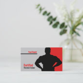 Carte de visite gris rouge certifié d'entraîneur (Debout devant)