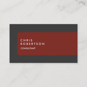 Carte de visite gris rouge gris moderne