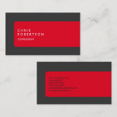 Carte de visite gris rouge gris moderne (Devant / Derrière)