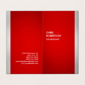 Carte De Visite Gris rouge minimaliste vertical moderne (Extérieur déplié)