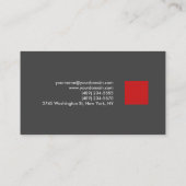 Carte De Visite Gris Rouge Moderne Unique Design (Dos)