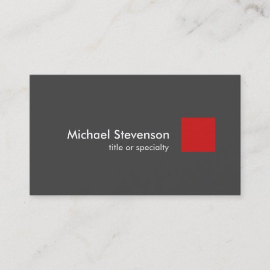 Carte De Visite Gris Rouge Moderne Unique Design (Devant)