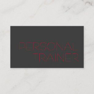 Carte De Visite Gris Rouge Personal Trainer Fitness Sport