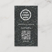 Carte De Visite Gris Silver Design professionnel Moderne Code QR (Devant)