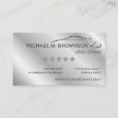 Carte De Visite Gris Silver Minimal voiture de conducteur auto (Devant)