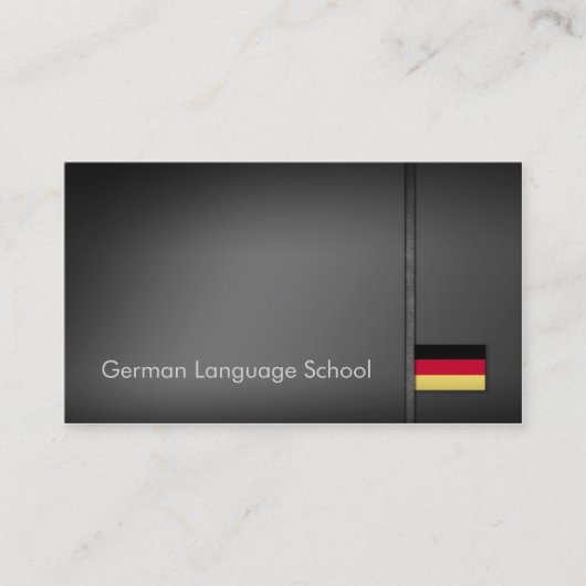 Carte de visite gris simple d'école de langues (Devant)