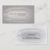 Carte De Visite Gris simple élégant de noir d'éclaboussure (Devant / Derrière)