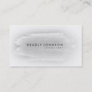 Carte De Visite Gris simple élégant de noir d'éclaboussure