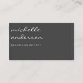 Carte De Visite Gris simple et rose avec bordure blanche (Devant)