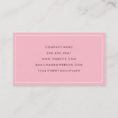 Carte De Visite Gris simple et rose avec bordure blanche (Dos)