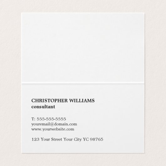 Carte De Visite Gris simple Gris blanc gras plié (Intérieur déplié)