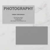 Carte de visite gris simple moderne (Devant / Derrière)