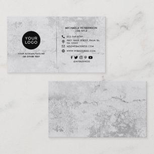 Carte De Visite Gris simple moderne béton/ciment