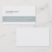 Carte De Visite Gris simple simple élégant et blanc professionnels (Devant / Derrière)