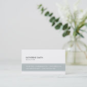 Carte De Visite Gris simple simple élégant et blanc professionnels (Debout devant)