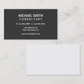 Carte De Visite Gris simple simple moderne élégant professionnel (Devant / Derrière)