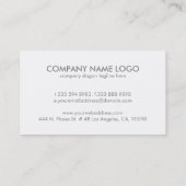 Carte De Visite Gris simple sur diviseur de texte blanc (Dos)