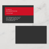 Carte De Visite Gris spécial unique rouge bande (Devant / Derrière)