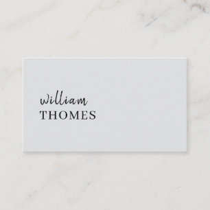 Carte De Visite Gris Taupe Style Commercial Élégant Script