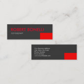 Carte de visite gris textuel moderne rouge gras (Devant / Derrière)