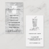 Carte De Visite Gris Tumbler instructions d'entretien ombré vinyle (Devant / Derrière)