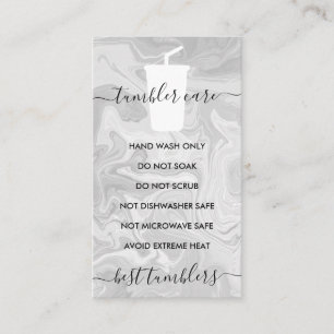 Carte De Visite Gris Tumbler instructions d'entretien ombré vinyle