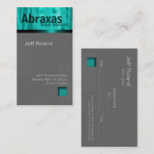 Carte de visite gris turquoise à la mode "Abraxas (Devant / Derrière)