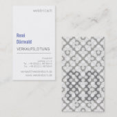 Carte De Visite Gris typographique blanc bleu (Devant / Derrière)