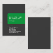 Carte de visite gris vert à la mode verticale (Devant / Derrière)