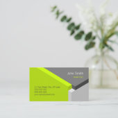 carte de visite gris vert d'architecte de la (Debout devant)